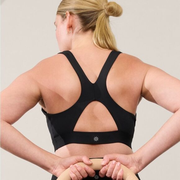 NWT Athleta Interval Bra. Black. A-C Medium - Picture 2 of 7